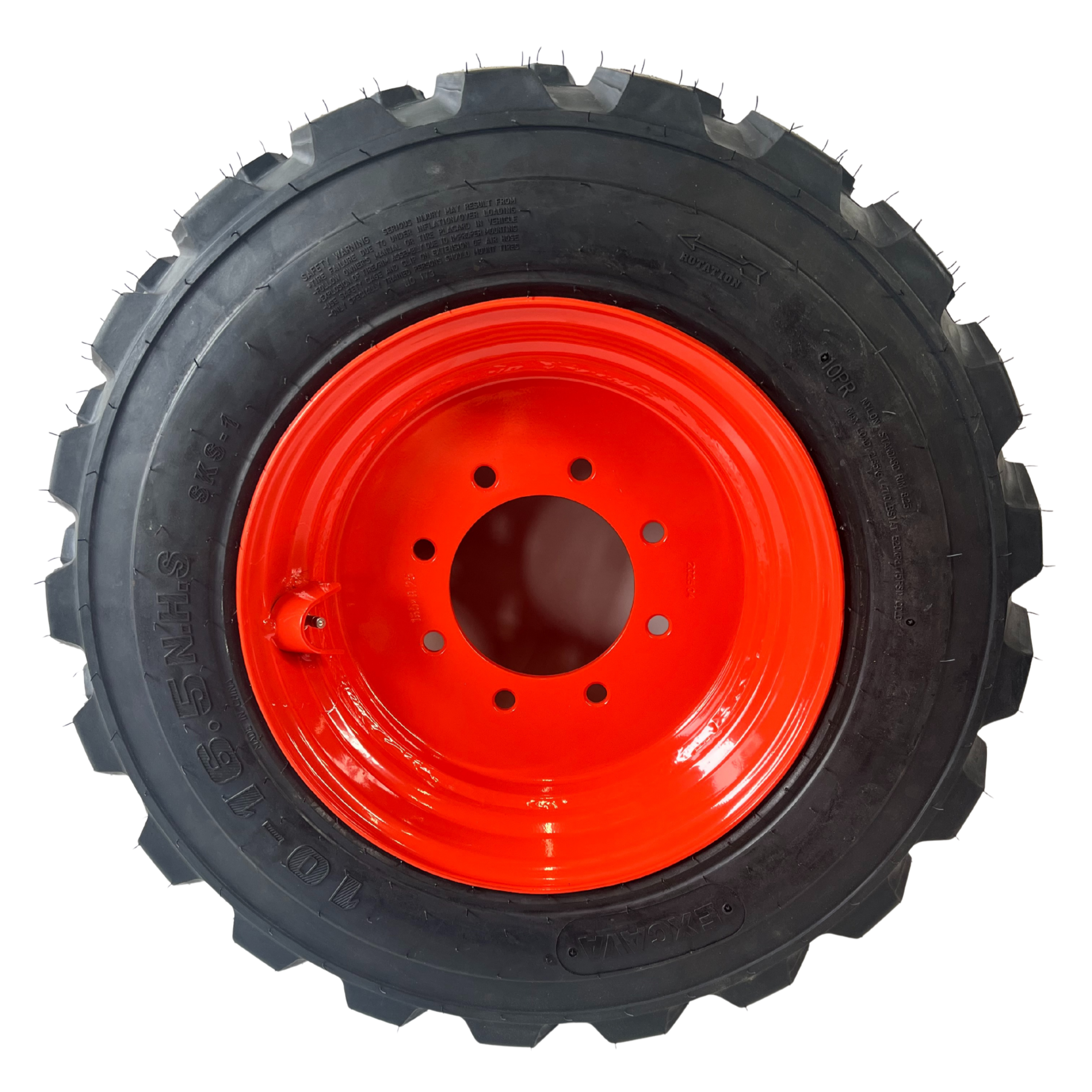 16.5 X 8.25 8 Stud rim with 10 X 16.5 tyre New 16.5 x 8.25 Heavy Duty 8-Stud Bobcat Rims with new 10 X 16.5 tyres fitted - Carrum Downs VIC 3201