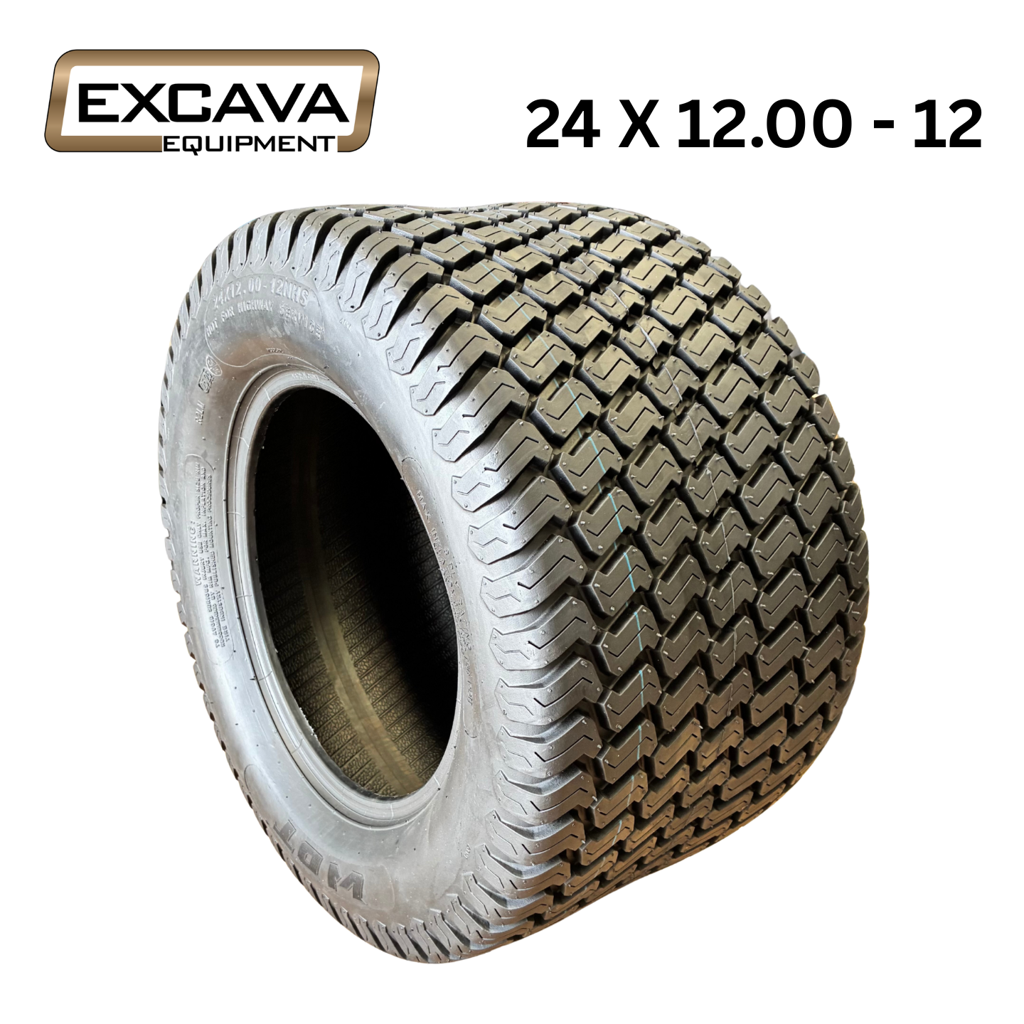 Replacement tyres for ride on mowers and zero turn mowers, commercial rated 24 x 12.00 - 12 size